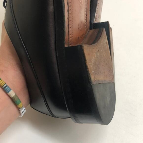 Mezlan Square Toe Bluchers Black Leather Derby Dress Shoes Made in Spain 8.5 - Picture 12 of 12